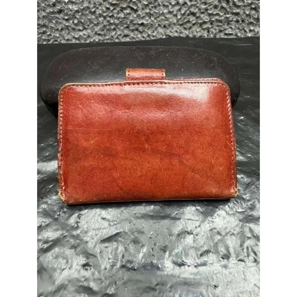 Vintage Oscar De La Renta‎ Bond Street Men's Leather Embossed Wallet Brown